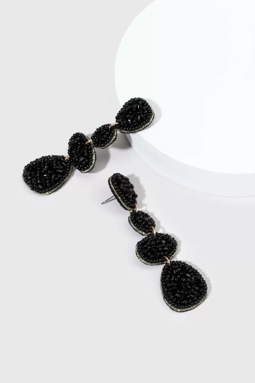 Francesca's Evy Geo Shape Seedbead Chandelier Earrings