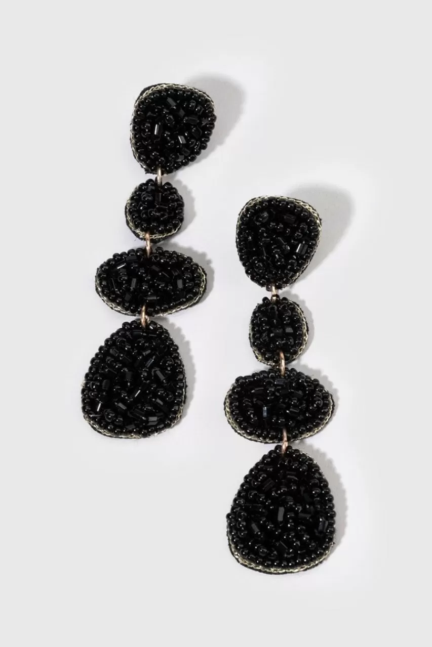 Francesca's Evy Geo Shape Seedbead Chandelier Earrings