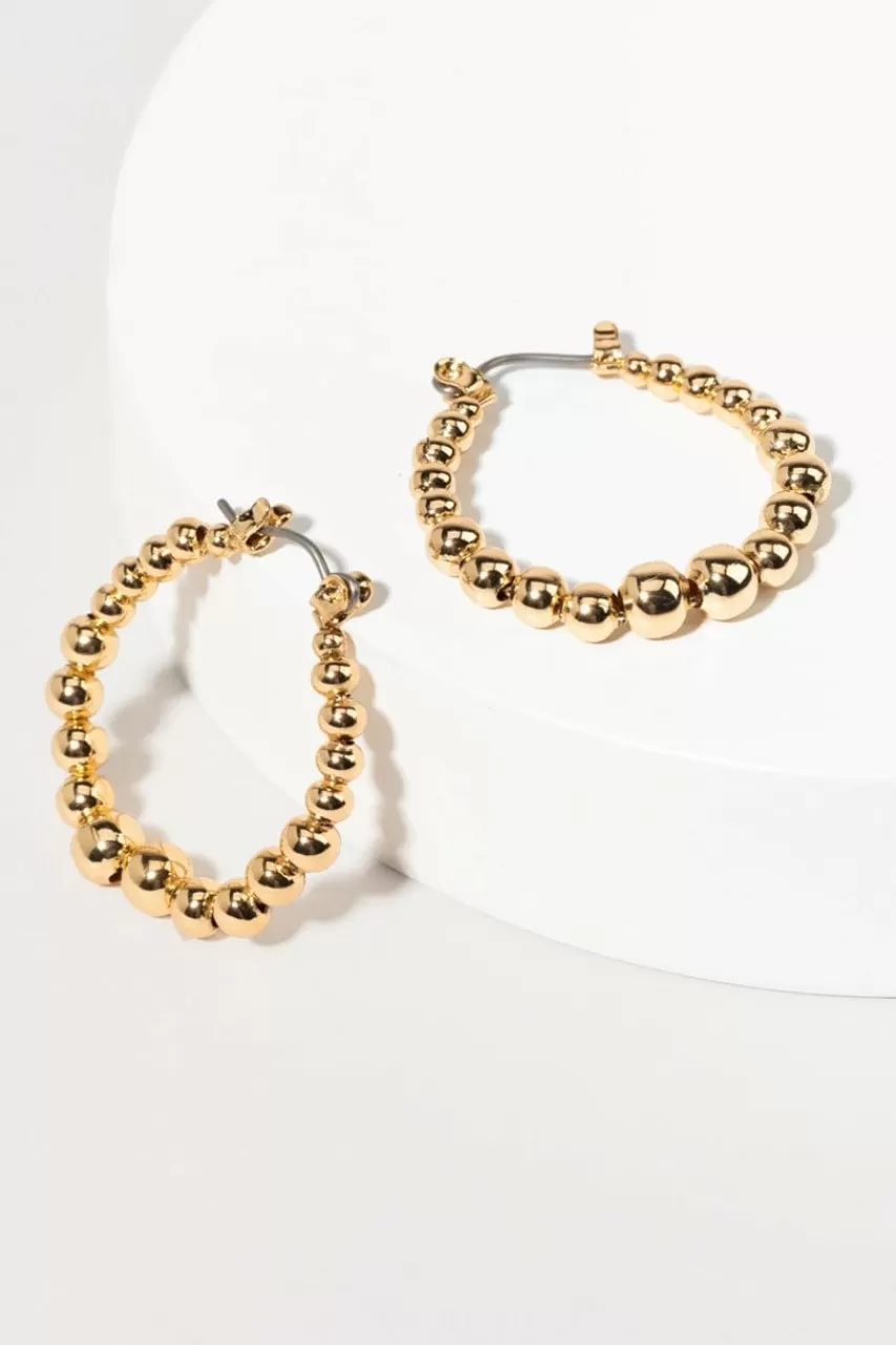 Francesca's Fia Medium Beaded Hoop Earrings