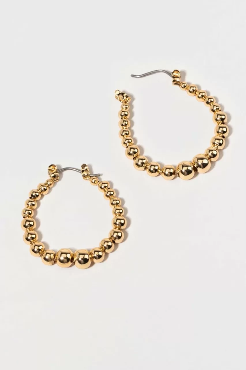 Francesca's Fia Medium Beaded Hoop Earrings