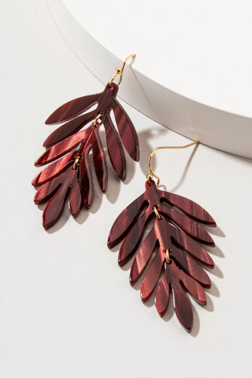 Francesca's Finley Resin Feather Chandelier Earrings