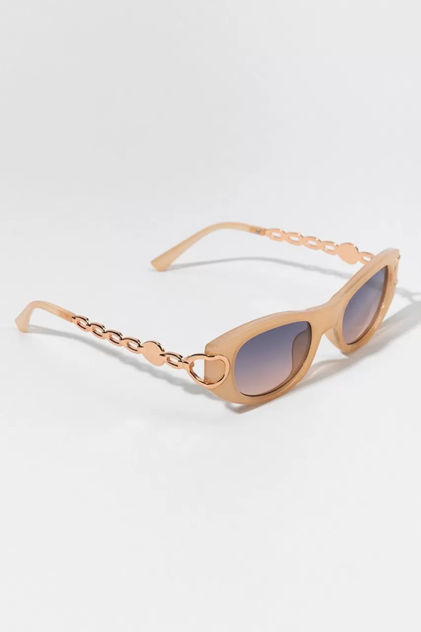 Francesca's Fiona Narrow Round Chain Sunglasses