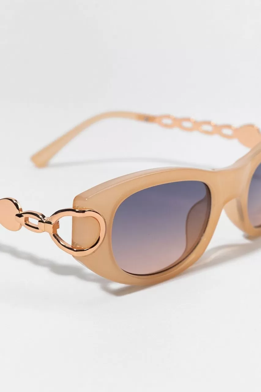 Francesca's Fiona Narrow Round Chain Sunglasses