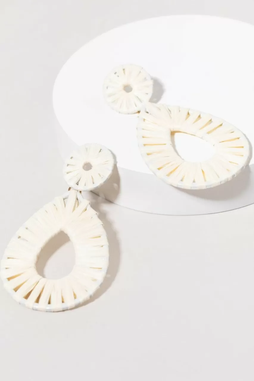 Francesca's Frances Raffia Wrap On Circle Drop Earrings