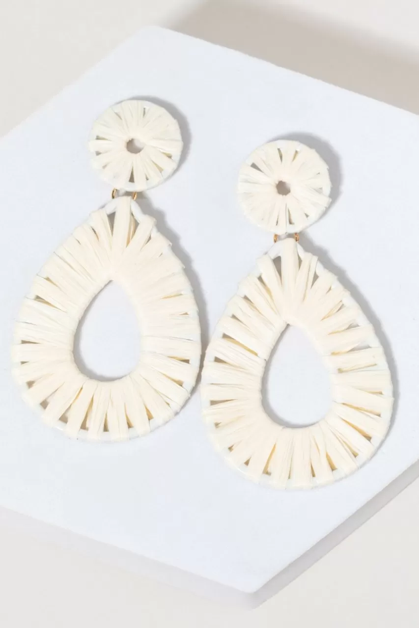 Francesca's Frances Raffia Wrap On Circle Drop Earrings