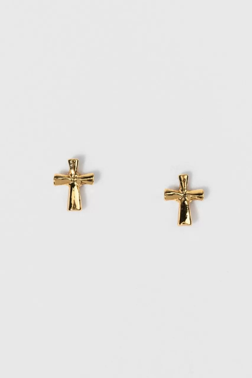 Francesca's Francis Cross Stud Earrings