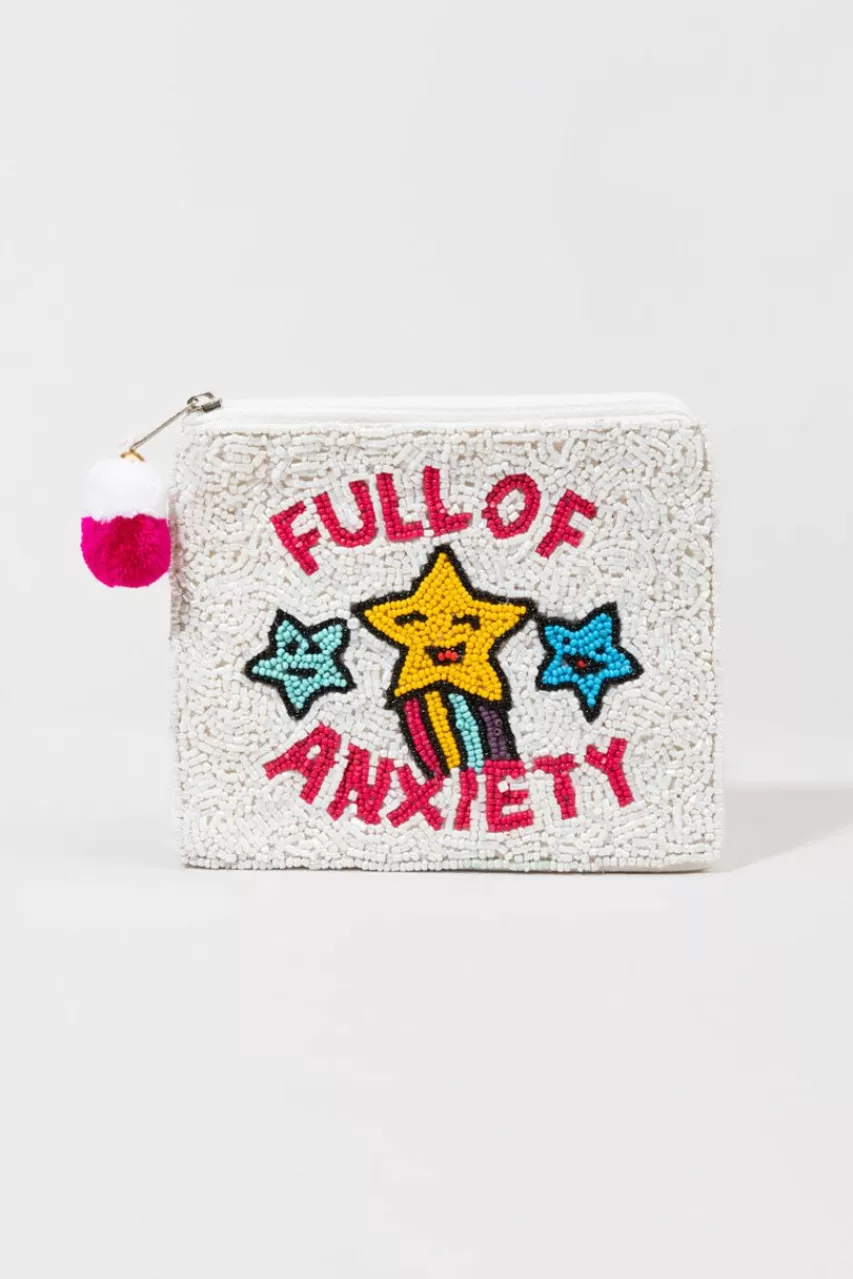 Francesca's Full Of Anxiety Beaded Pouch