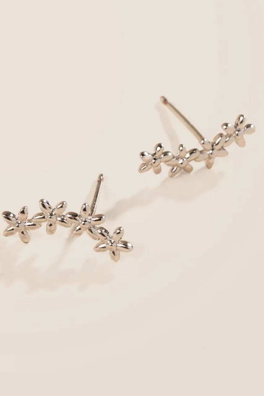 Francesca's Gardenia Floral Ear Crawlers