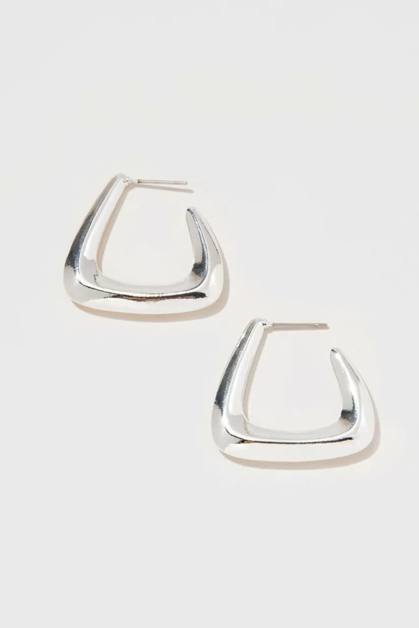 Francesca's Grace Rounded Triangle Thick Hoop Earrings