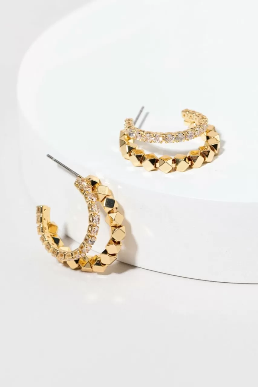 Francesca's Gwen Geo Bead Hoop Earrings