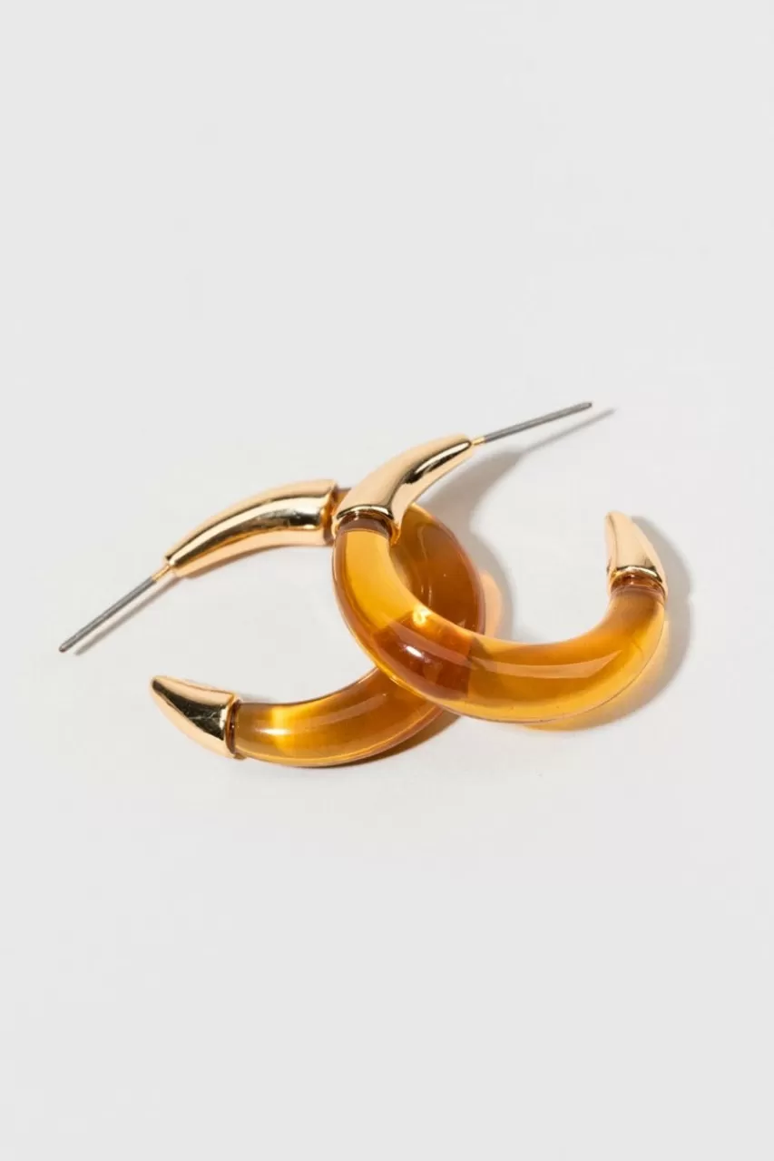 Francesca's Gwen Resin Gold Tips Hoop Earrings