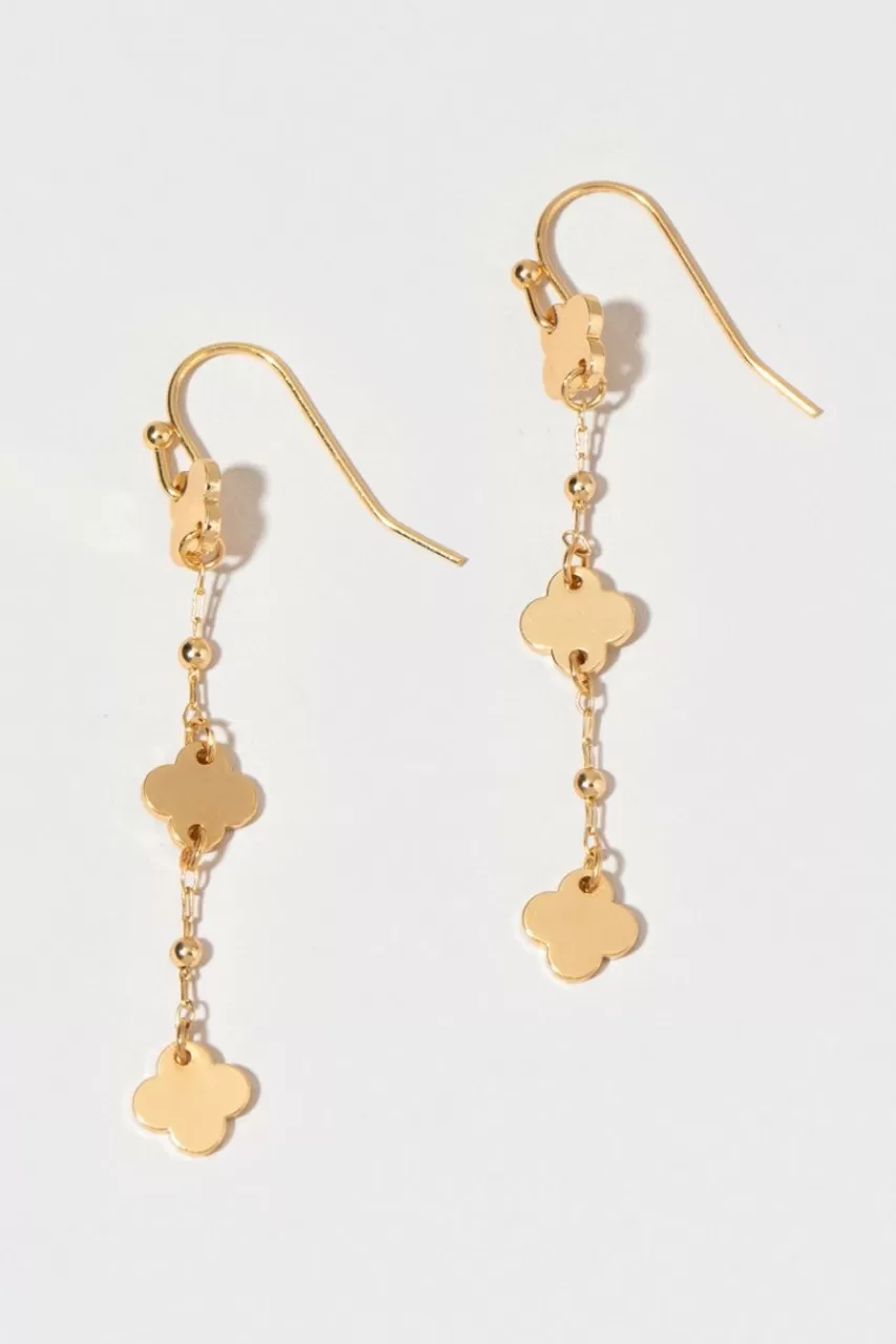 Francesca's Gwendolyn Metal Clover Earrings