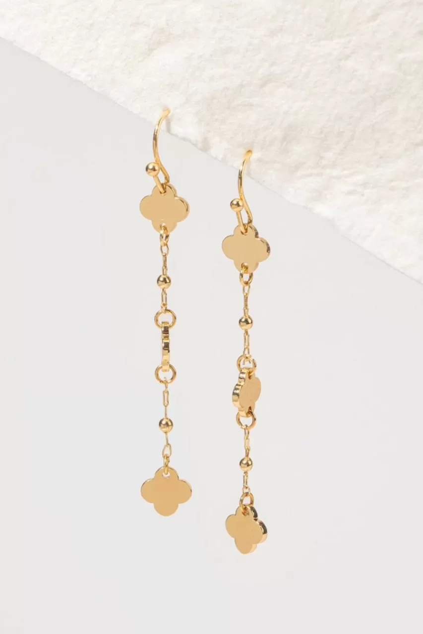 Francesca's Gwendolyn Metal Clover Earrings