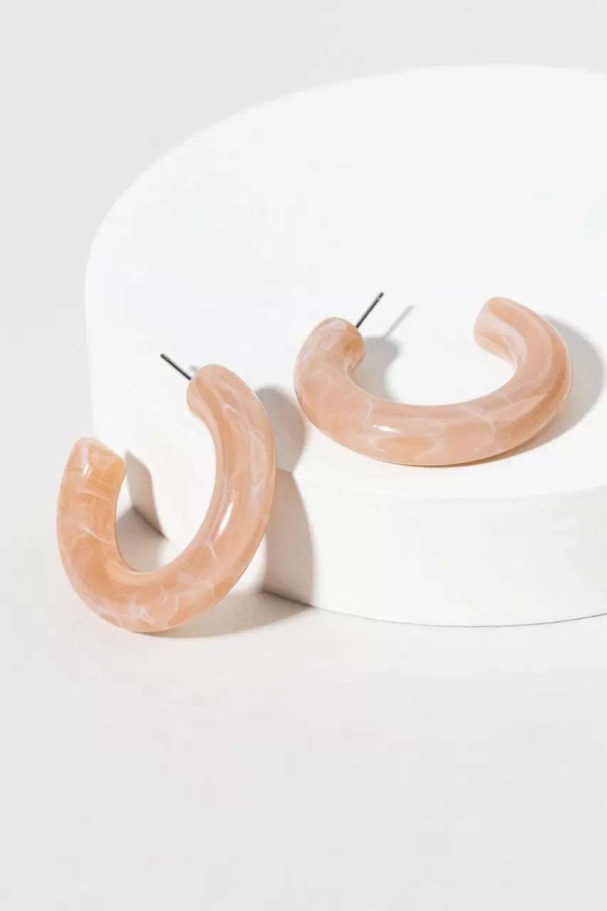 Francesca's Hallie Marbled Resin Hoop Earrings