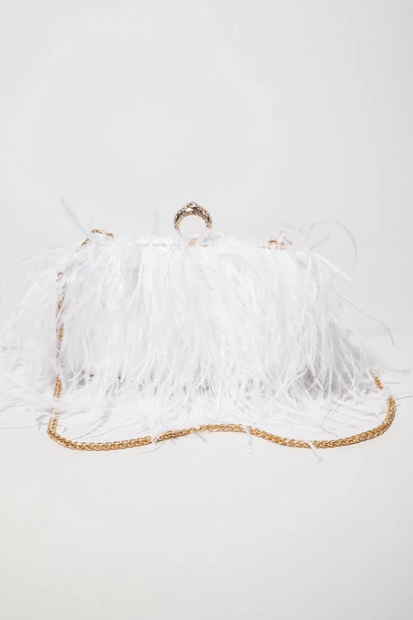 Francesca's Harriet Feather Knuckle Clutch