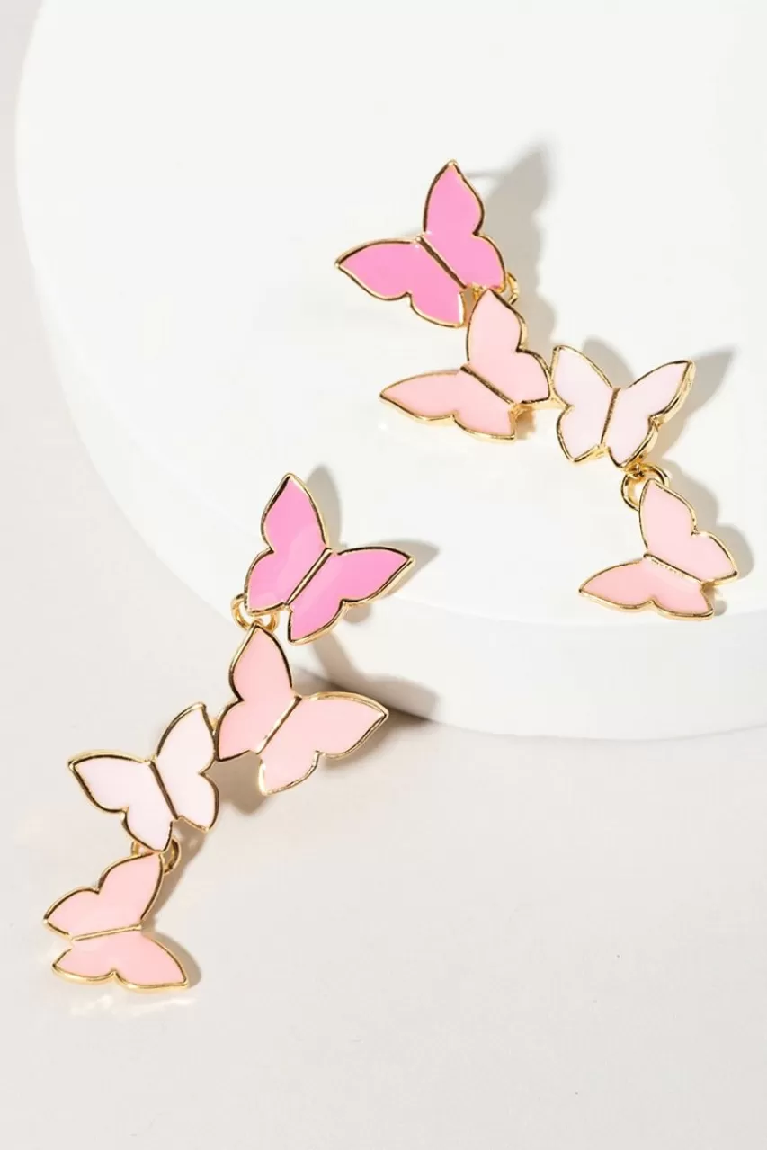 Francesca's Haylee Butterfly Drop Earrings