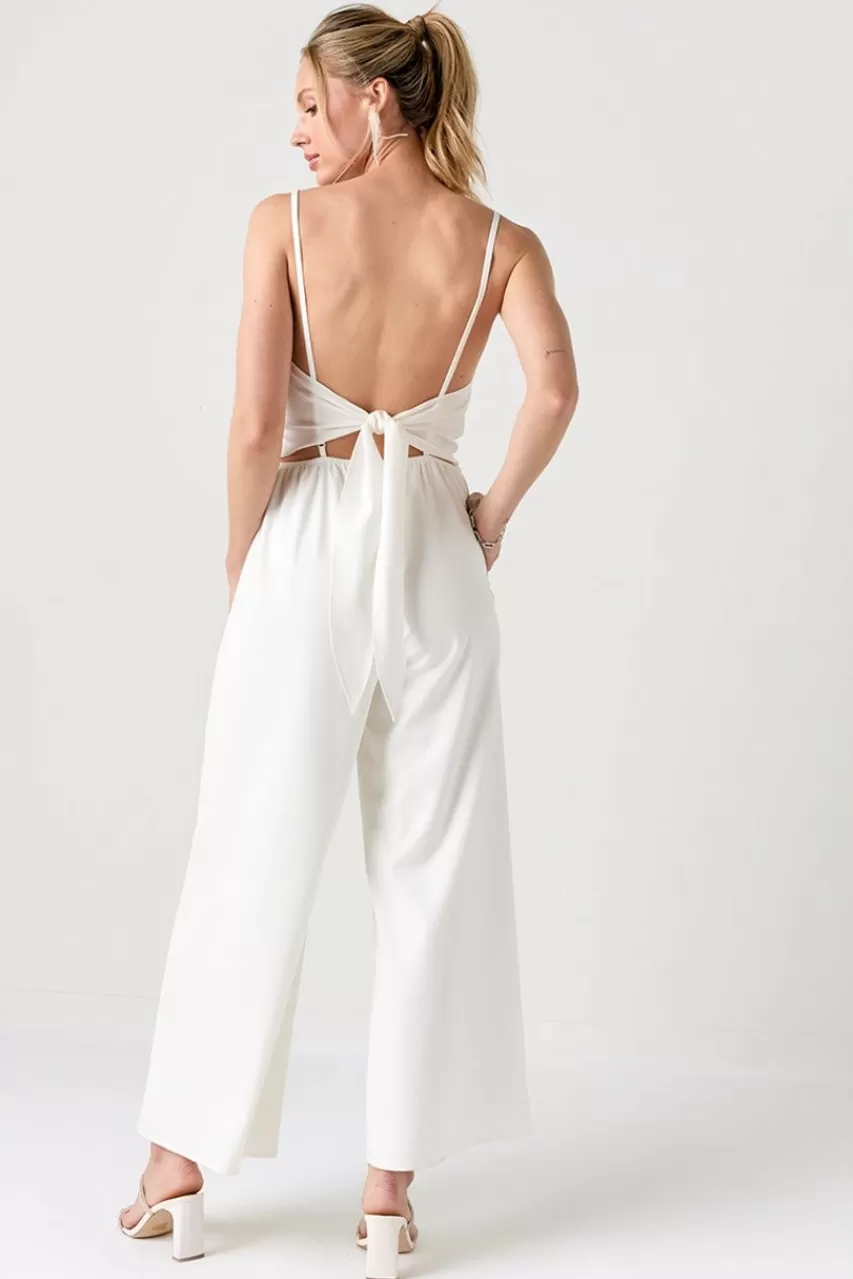 Francesca's Henrietta Tie Back Jumpsuit