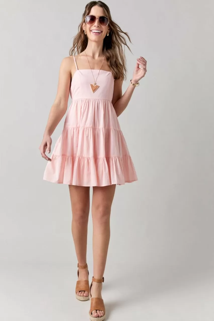 Francesca's Hope Square Neck Tiered Mini Dress