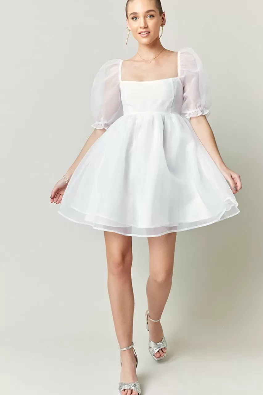 Francesca's Ina Puff Sleeve Mini Dress