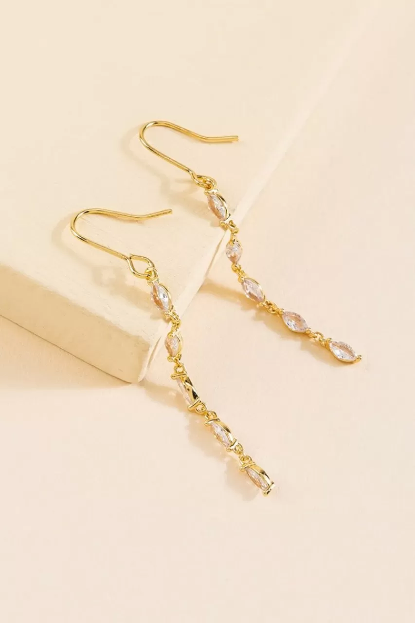 Francesca's Indah Delicate Linear Drop Earrings