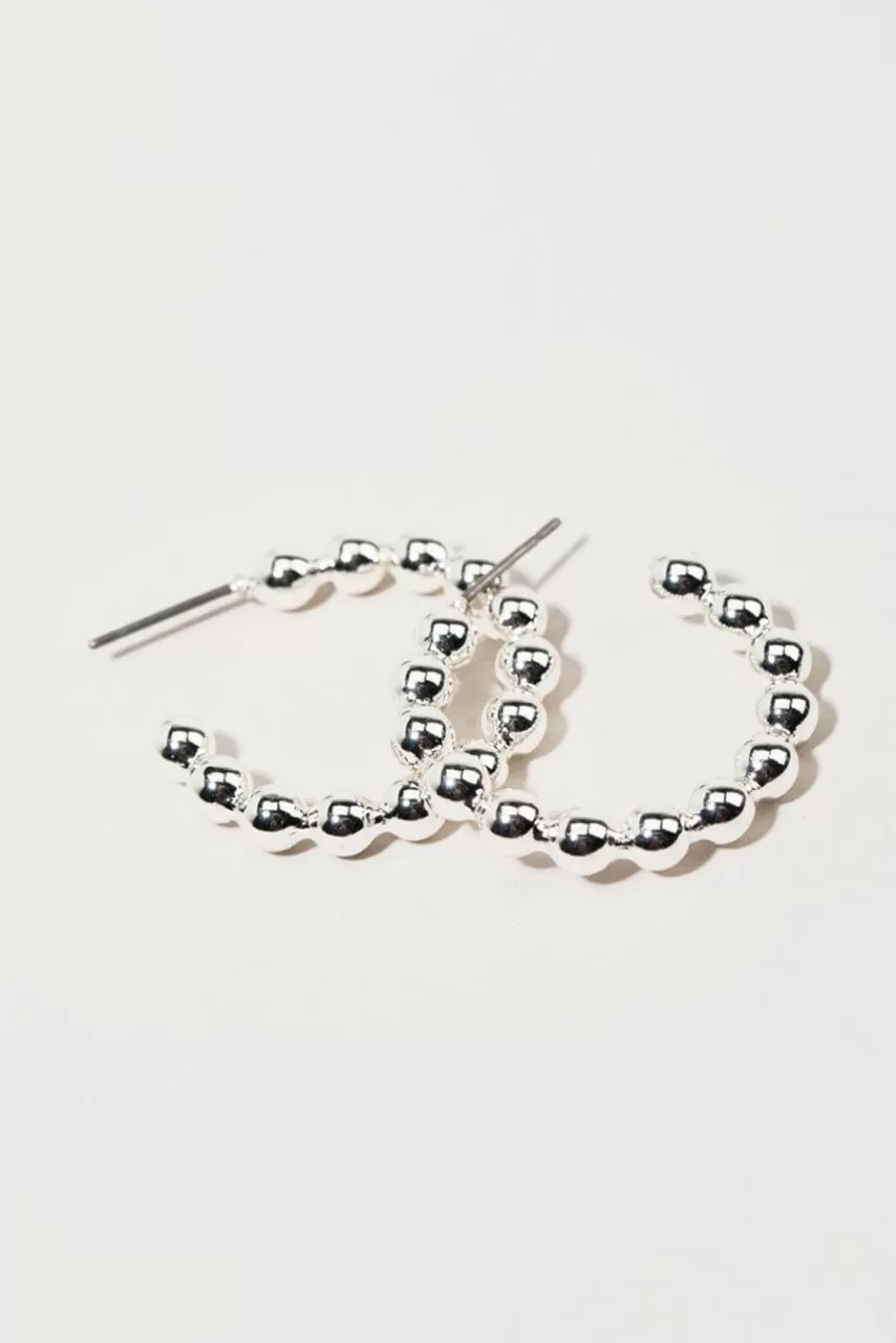 Francesca's Ivy Metal Ball Hoop Earrings