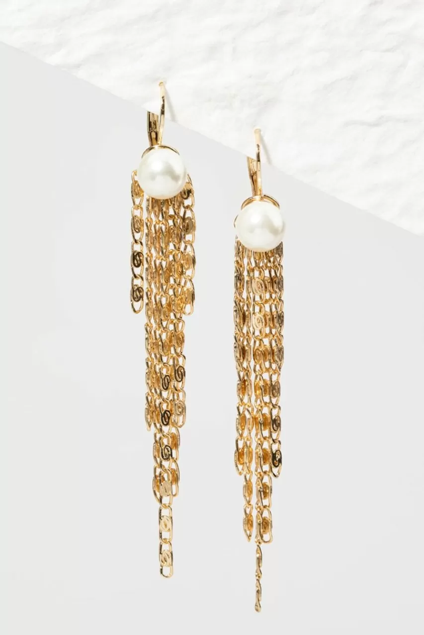 Francesca's Jacee Chain Drop Hoop Earrings