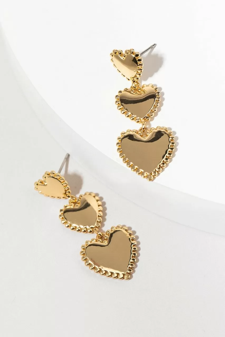 Francesca's Jackie Ascending Heart Linear Drop Earrings