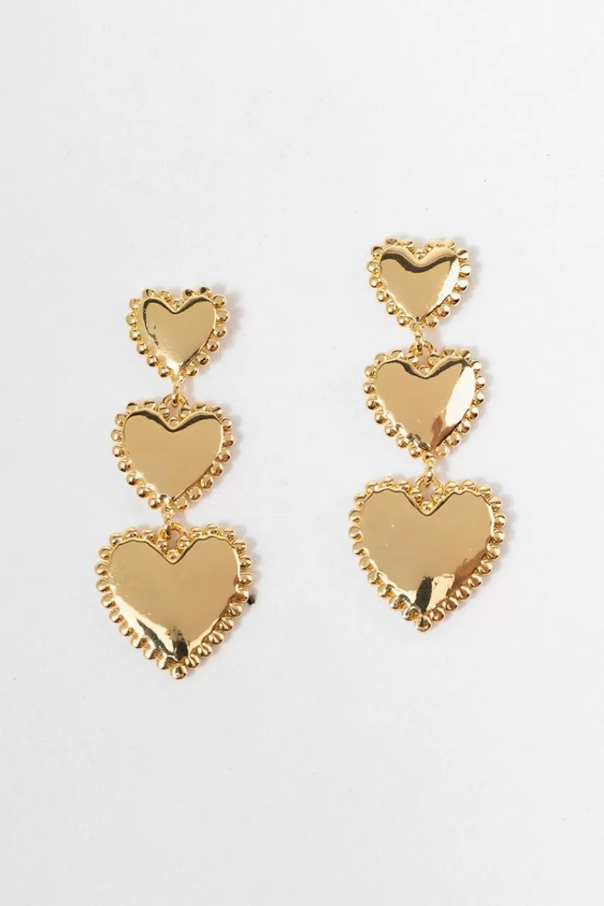 Francesca's Jackie Ascending Heart Linear Drop Earrings