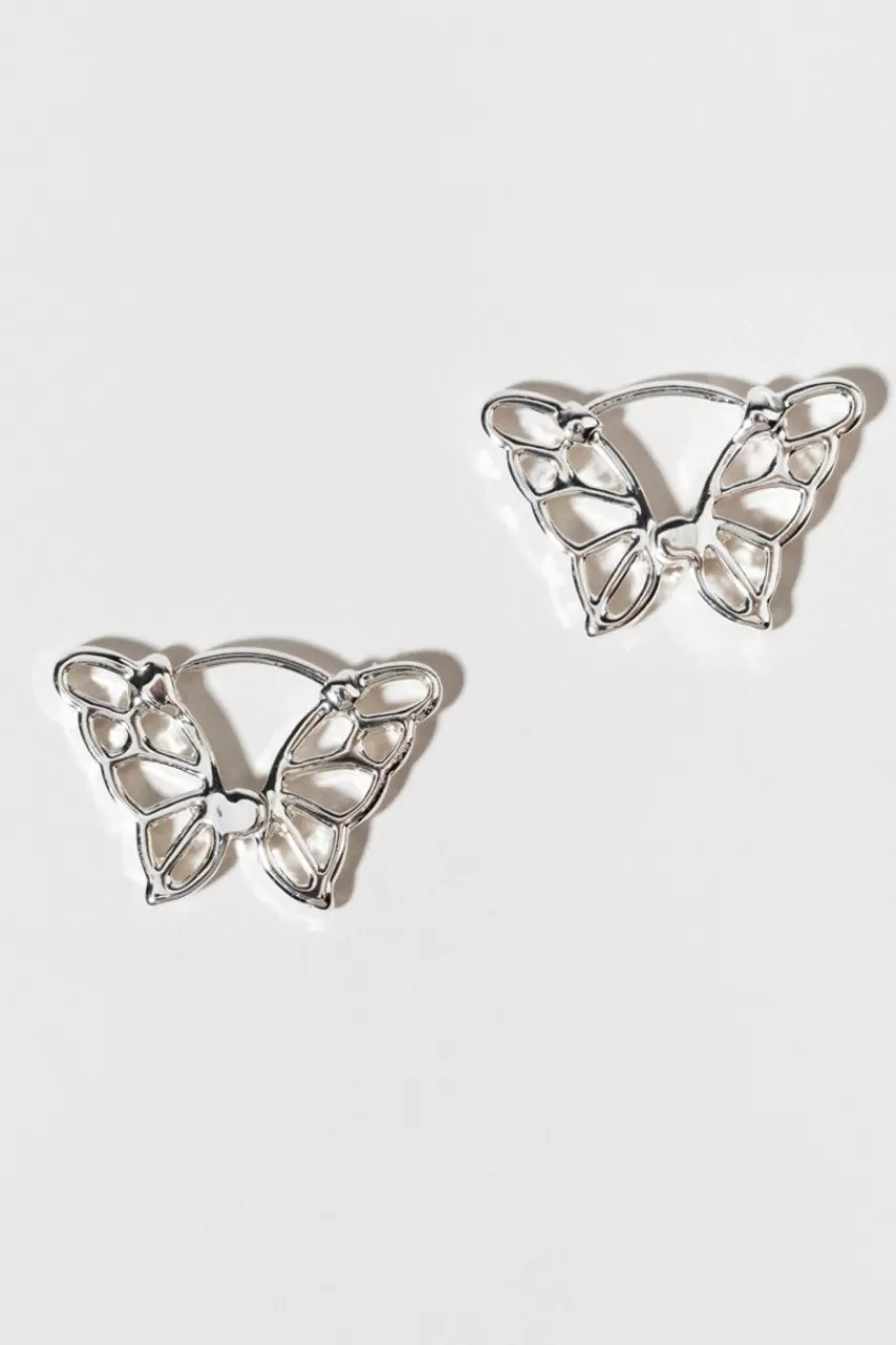 Francesca's Jackie Butterfly Hinge Hoop Earrings