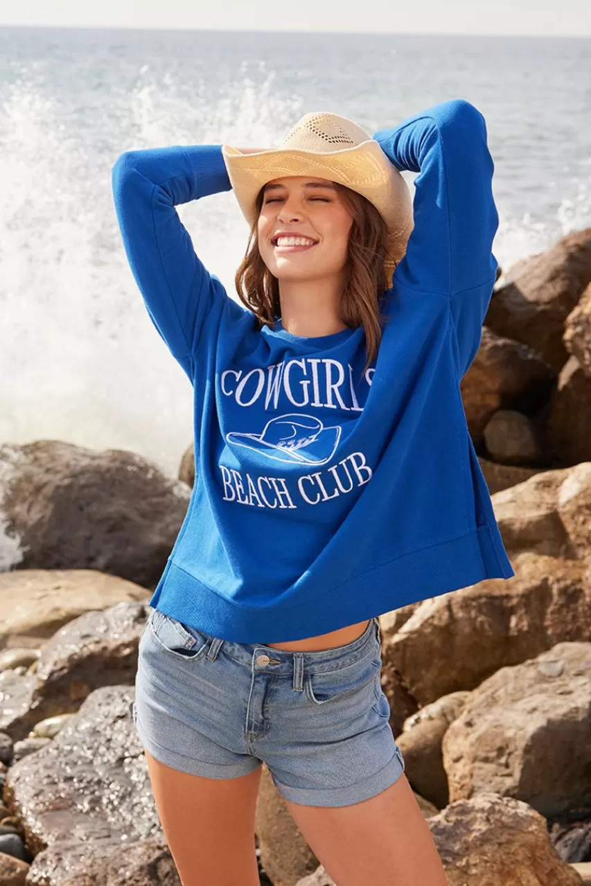 Francesca's Jacky Cowgirls Beach Club Sweatshirt