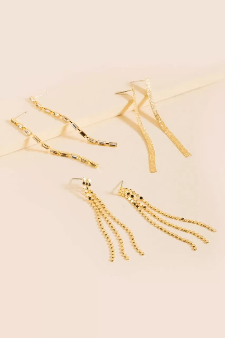 Francesca's Jada Linear Baguette Earring Set