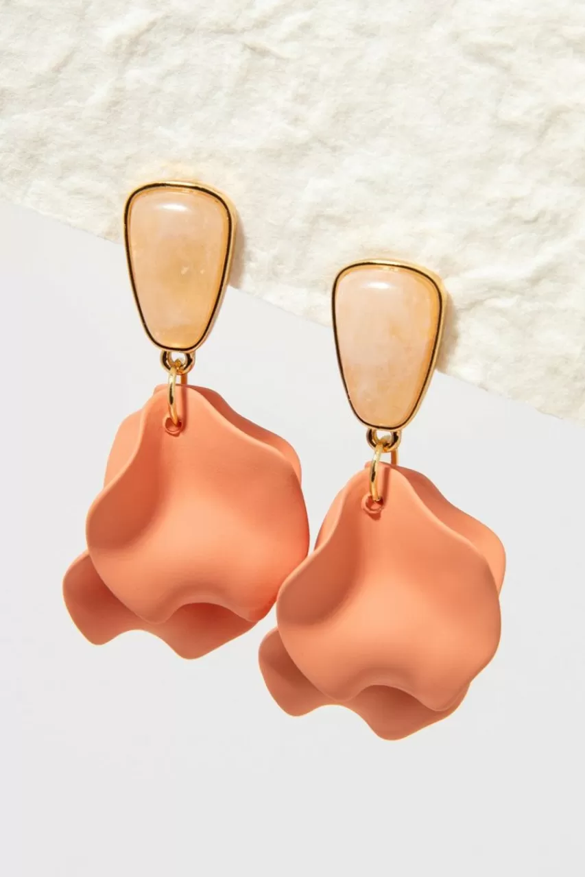 Francesca's Jade Epoxy Petal Earrings