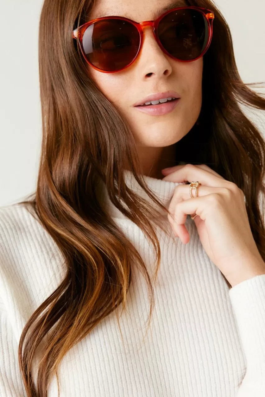 Francesca's Jamiee Slender Round Sunglasses