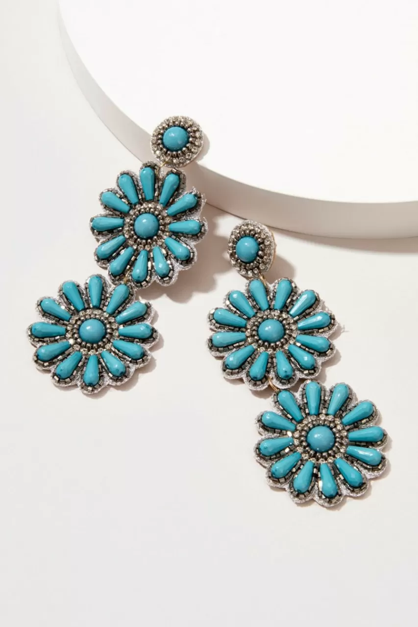 Francesca's Janelle Flower Chandelier Drop Earrings