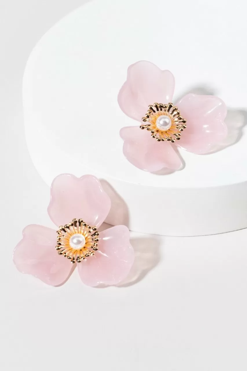 Francesca's Janice Resin Flower Stud Earrings