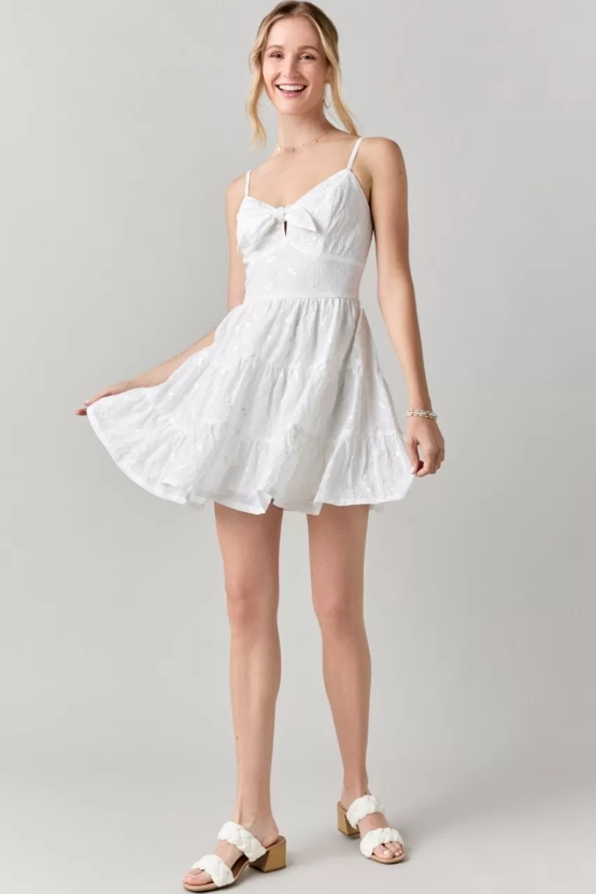 Francesca's Janis Tie Front Waisted Dress