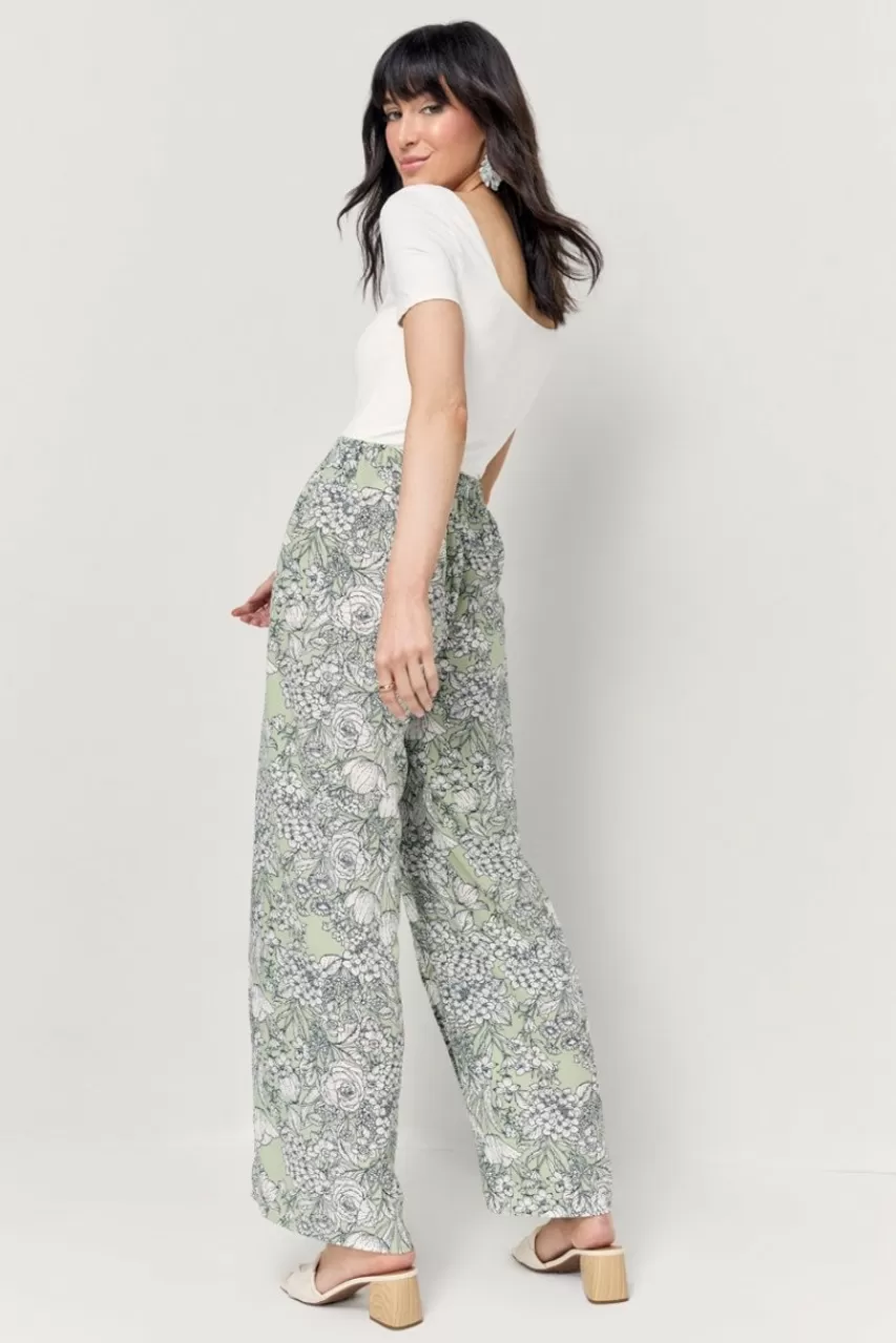 Francesca's Jayne Floral Print Fluid Pants