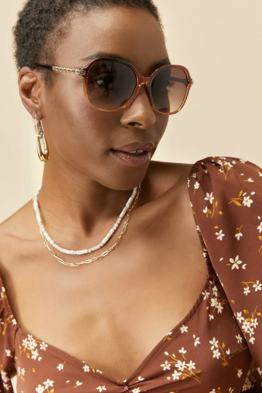 Francesca's Jeanette Oval Shaped Sunglasses