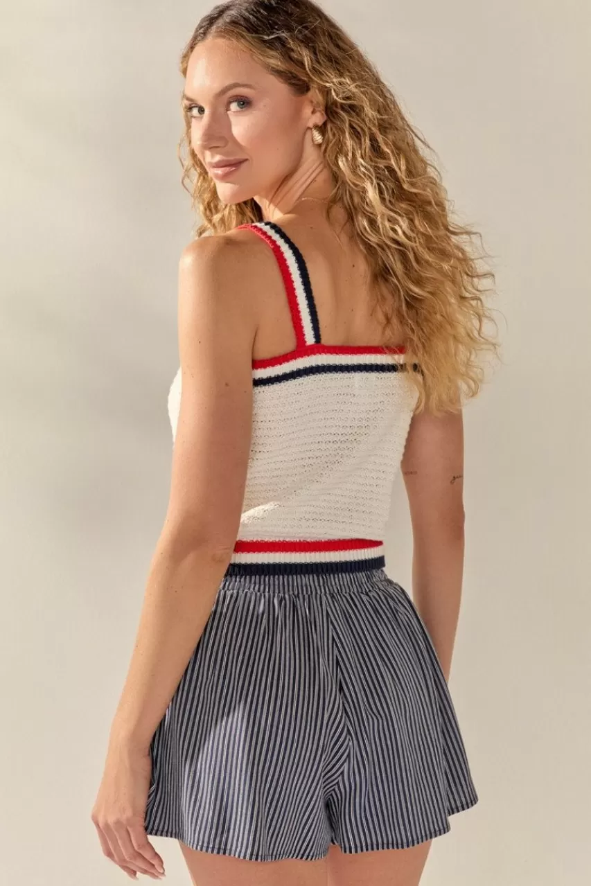 Francesca's Jenn Stripe Border Sweater Tank