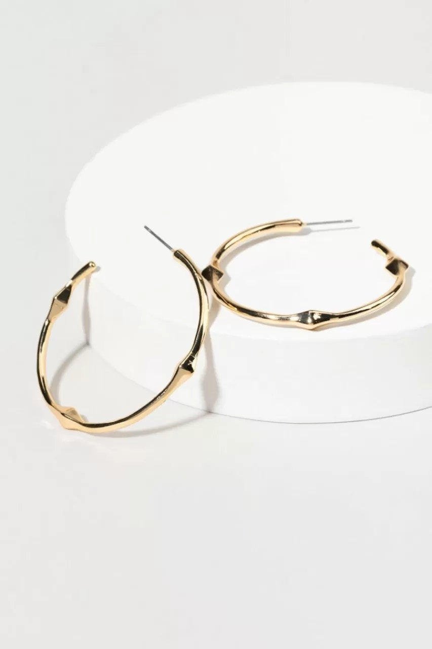 Francesca's Jenna Diamond Station Large Hoop Earrings