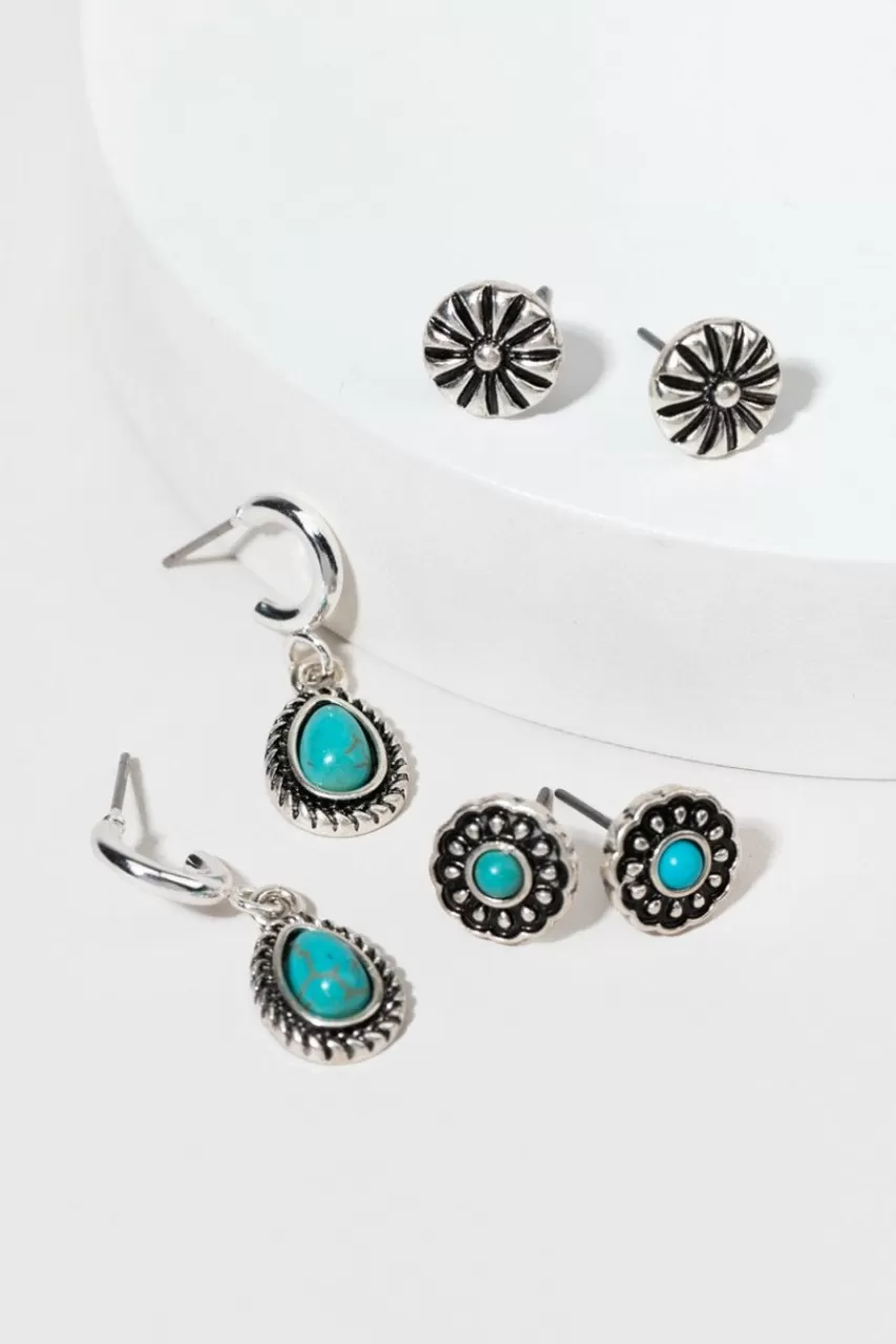 Francesca's Jenna Western Charm Earring Set