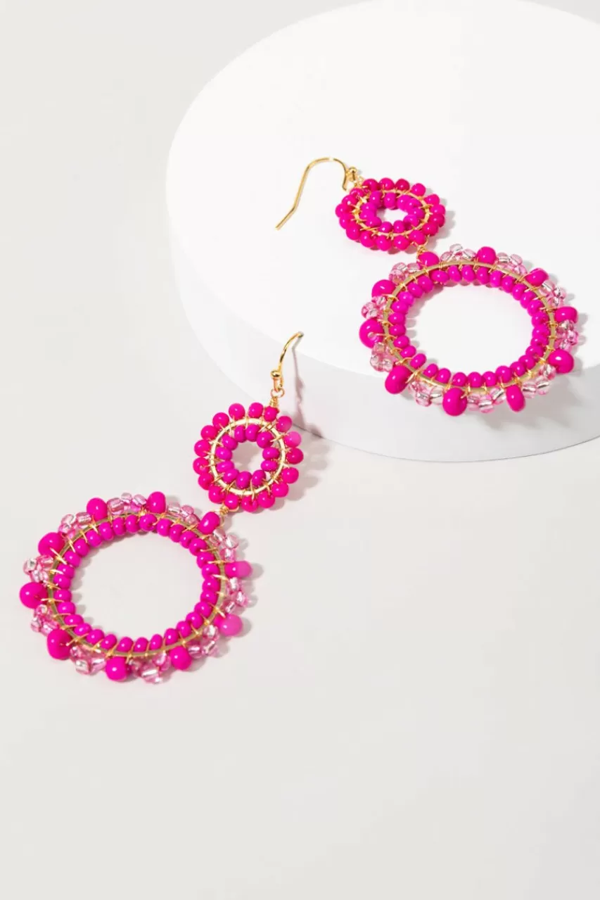 Francesca's Jenny Seedbead Tonal Circle Drop Earrings