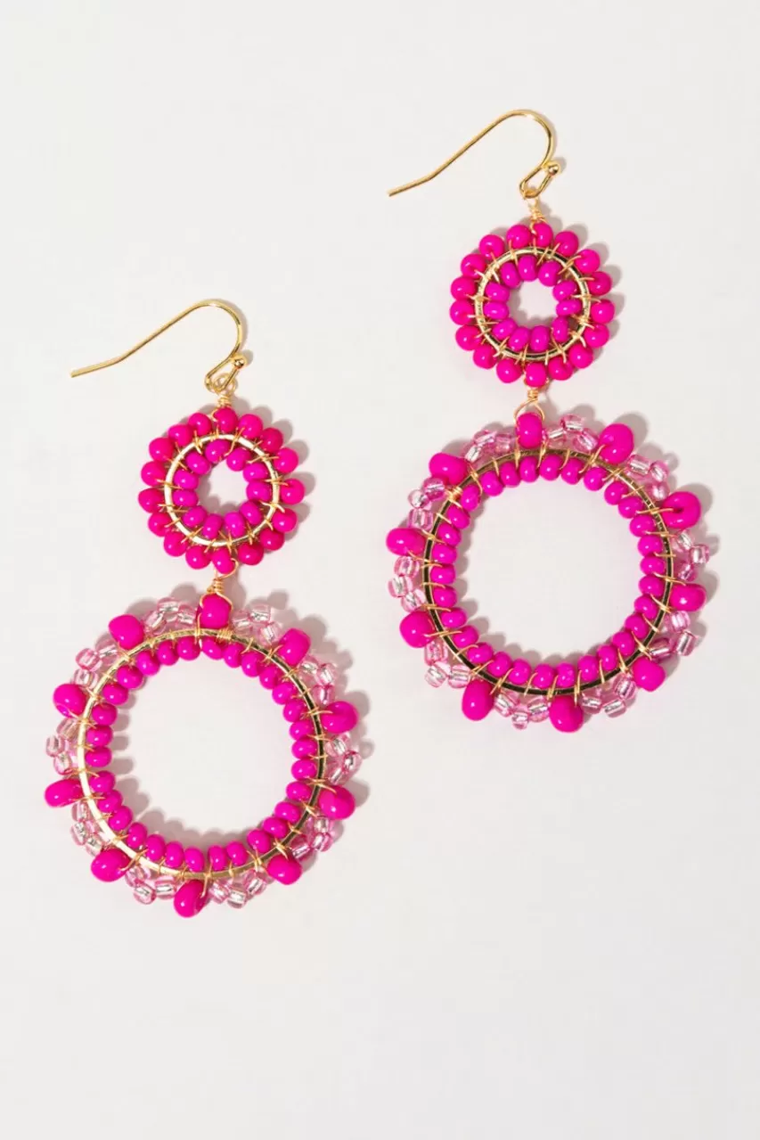 Francesca's Jenny Seedbead Tonal Circle Drop Earrings