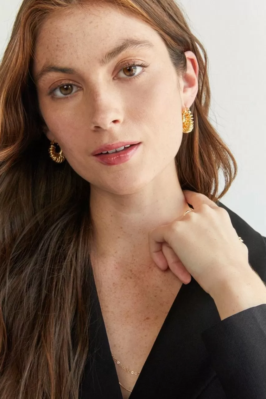 Francesca's Jess Twisted Metal Hoop Earrings