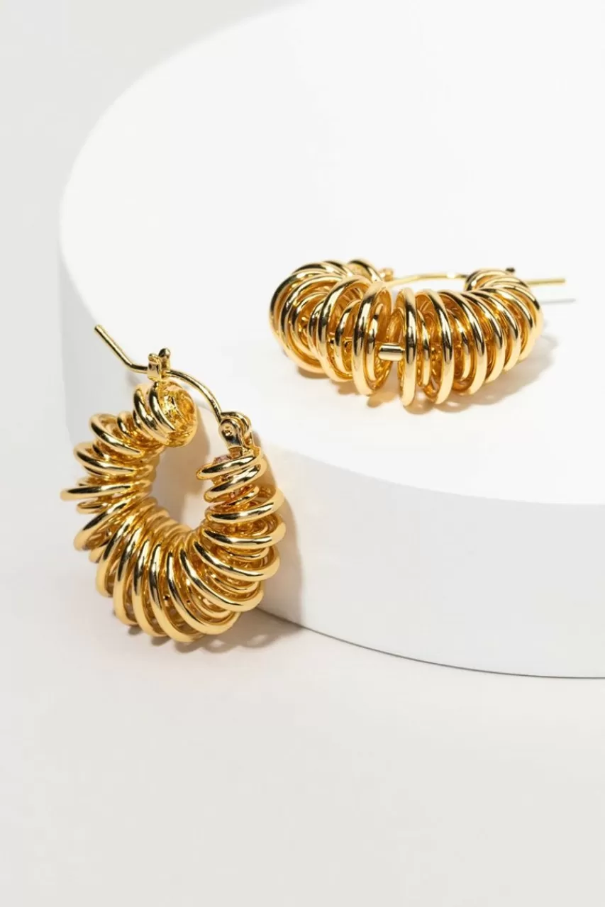 Francesca's Jess Twisted Metal Hoop Earrings