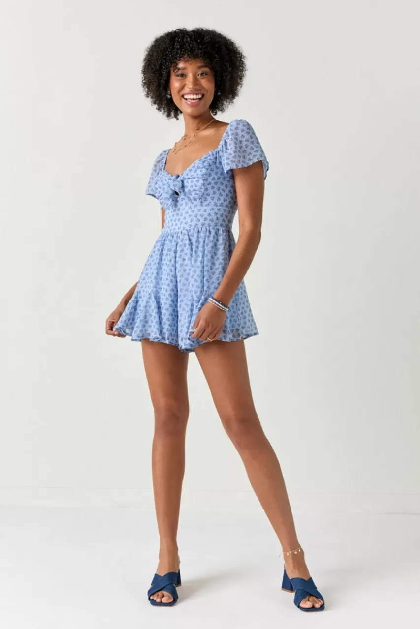 Francesca's Jessica Front Bow Tie Romper