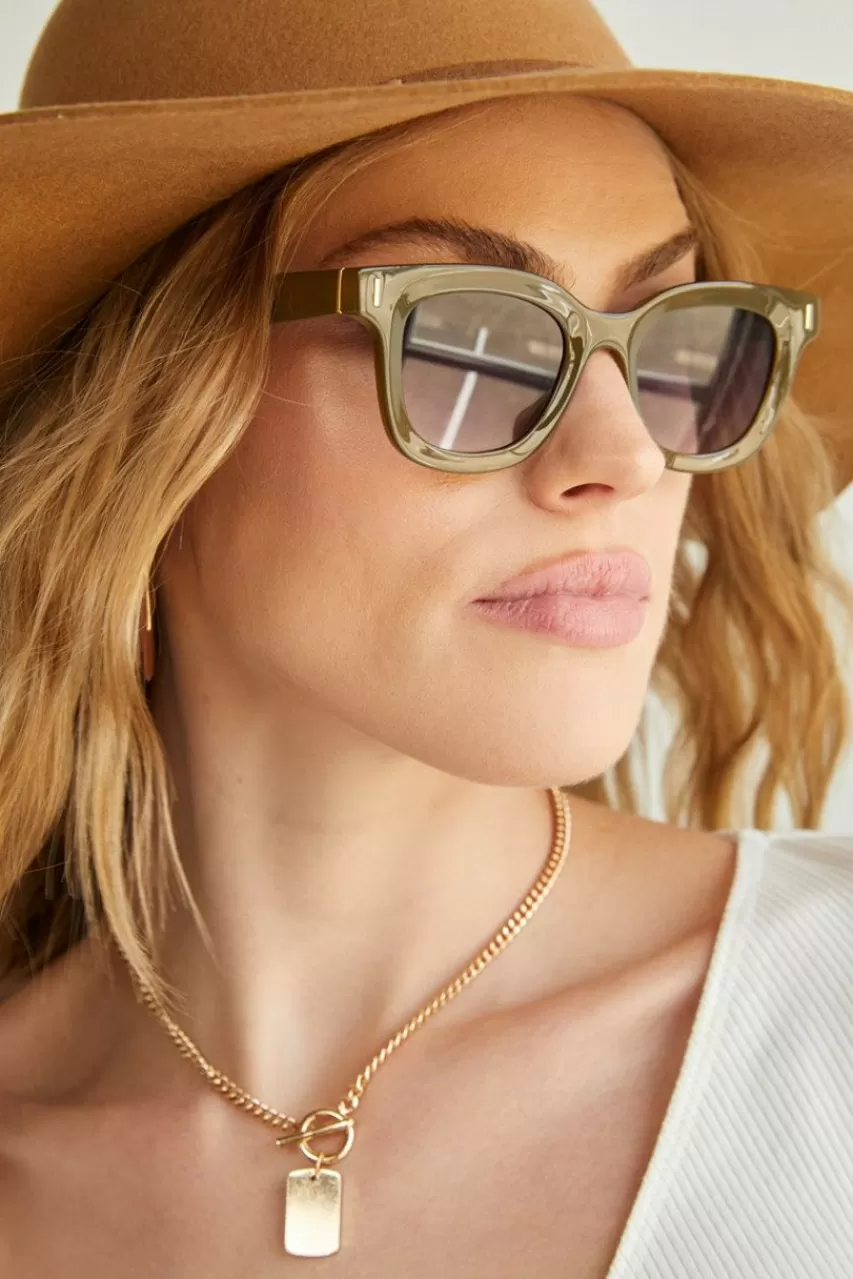 Francesca's Jessica Slim Round Sunglasses