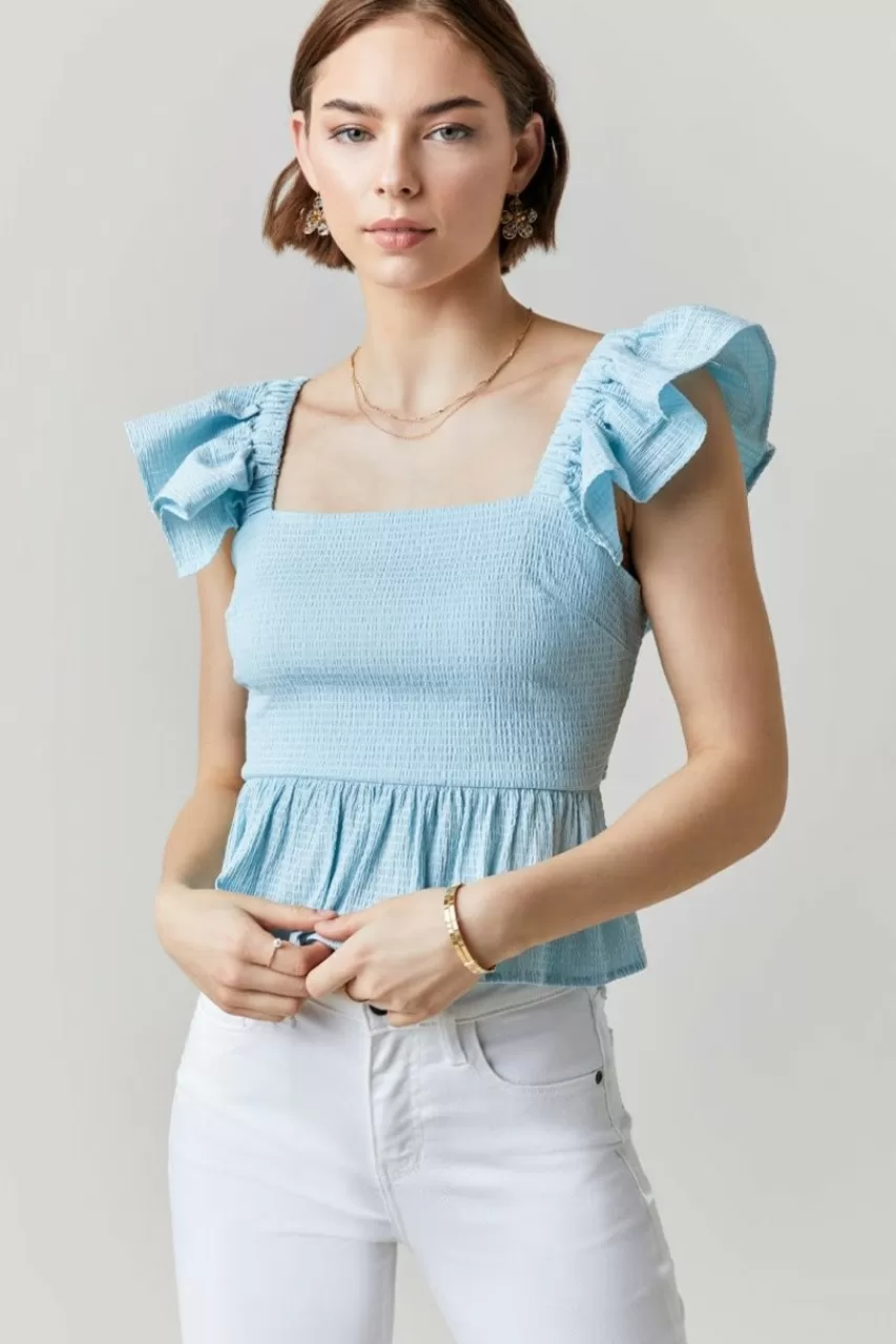 Francesca's Jessie Bow Back Peplum Blouse