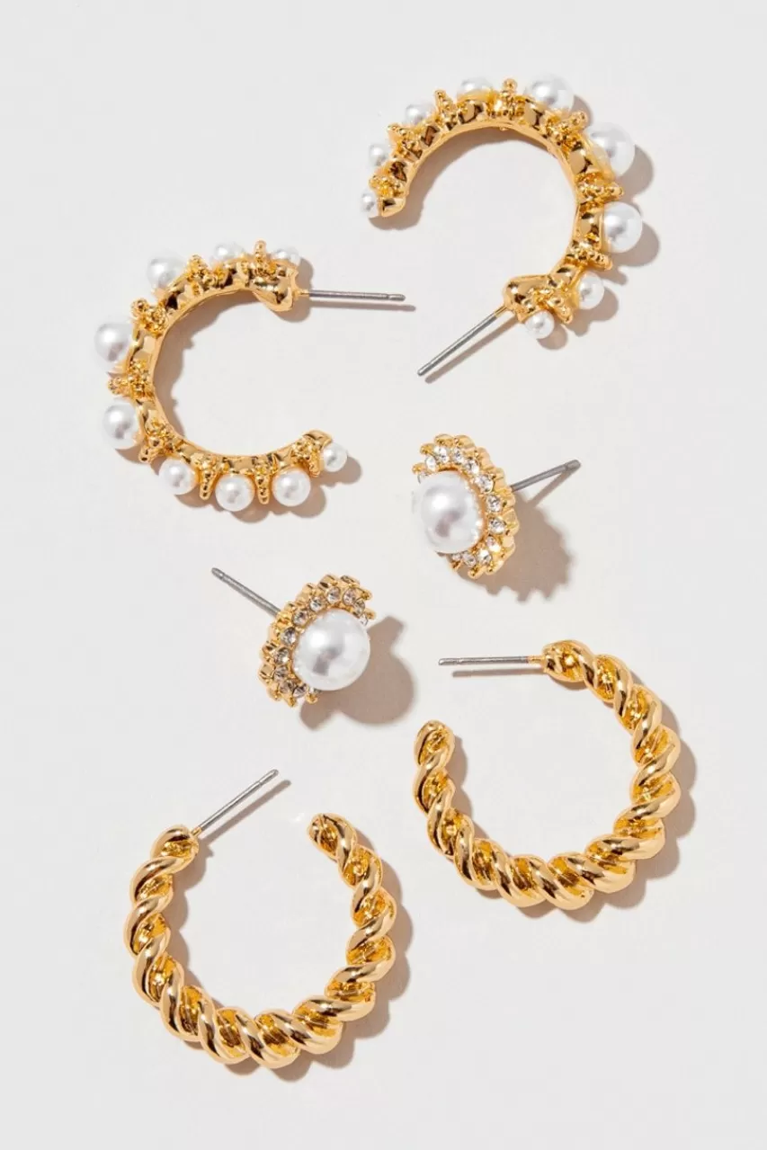 Francesca's Josceline Golden Pear Earring Set