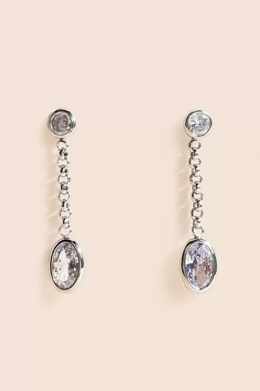 Francesca's Julia Crystal Linear Drop Earrings